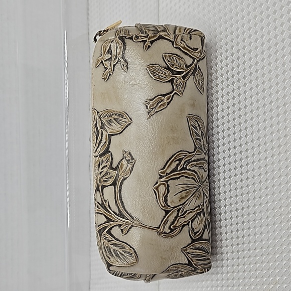 COUIERIA FIORENTINA VINTAGE ITALIAN TOOLED LEATHER MAKE-UP CASE MADE IN ITALY - Picture 3 of 8